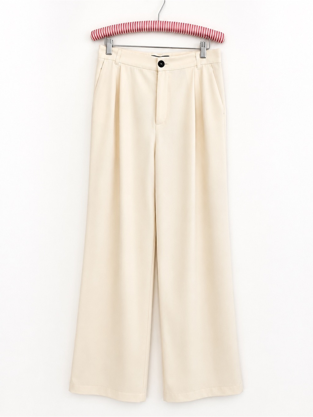 Zara Cream Wide-Leg Trousers